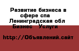 Развитие бизнеса в сфере спа. - Ленинградская обл. Бизнес » Услуги   